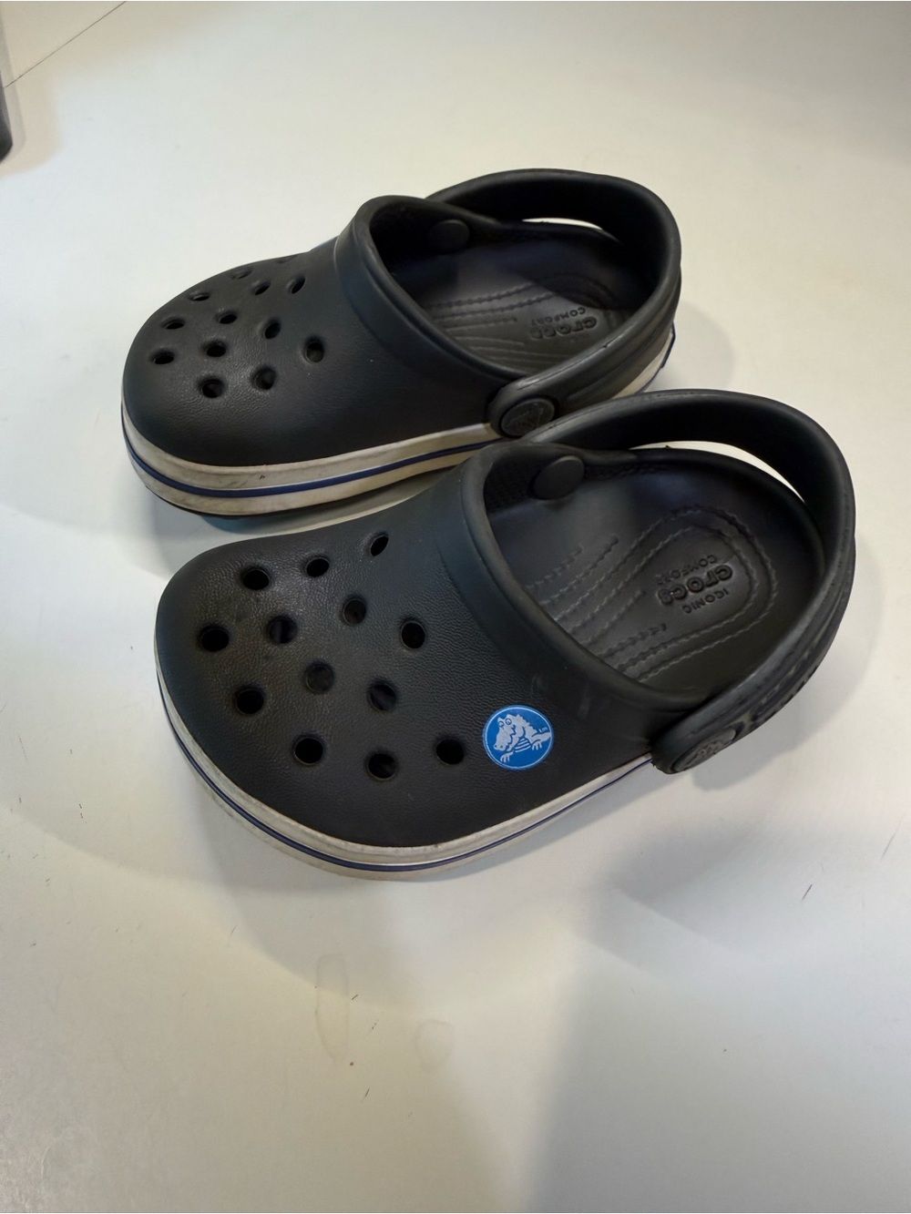 CROCS Toddler Deep Green w Navy/White Stripe, 4c